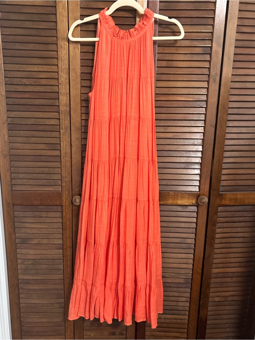 entro Coral Tiered Maxi Dress